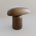 Modern Brown Mushroom Shaped Table Lamp With Wooden Texture And Simple Design