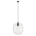 Modern Glass Pendant Lights with Black Base Brown Gradient and Transparent Shades