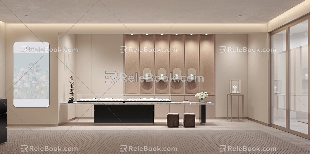 Jewelry Store Showcase 3d model