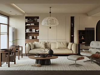 Middle Style Living Room 3d model