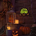Halloween Decorative Lights with Trick Or Treat Lettering Pumpkins Bats And Spider Webs
