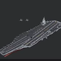 Modern Aircraft Carrier With Multiple Aircraft On Deck and Fighter Jets Flying Above