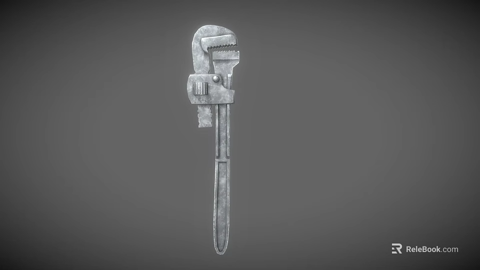 Adjustable Wrench With Durable Metal Construction For Plumbing Repair Essential Hardware Tool 3d model 