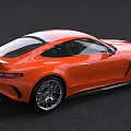 Orange Mercedes Benz Sports Coupe With Sleek Exterior And Alloy Wheels