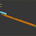 Orange Stabilo Pencil With Blue Cap For Everyday Use On Black Background