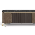 Modern Luxury TV Stand With Marble Top Wooden Cabinet And Gold Metal Legs