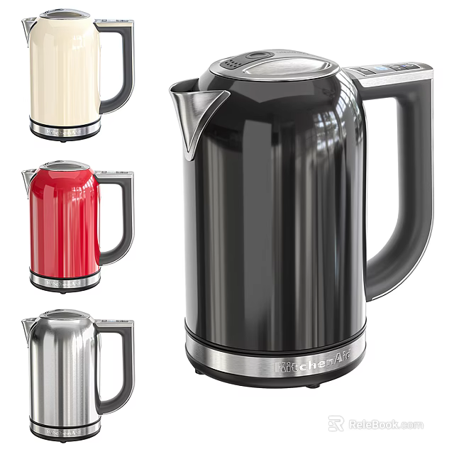 Various Colors Electric Kettles As Daily Use Appliances For Home Kitchen 3d model 