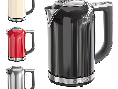 Various Colors Electric Kettles As Daily Use Appliances For Home Kitchen 3d model
