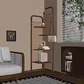 Cozy Interior With Brown Bookshelf Multiple Shelves Books Decorations Rattan Chair And Glass Door Cabinet
