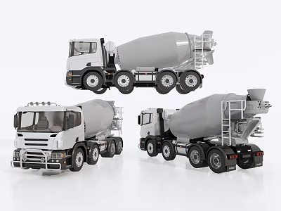 Concrete Mixer Truck Models Showcasing Different Angles And Functional Design 3d model