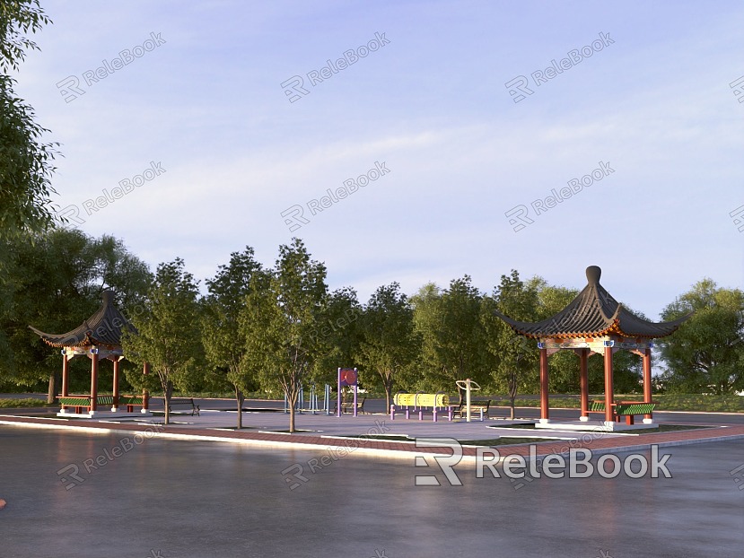 Pavilion Four Corner Pavilion Pavilion Pavilion Ancient Architecture Pavilion Landscape Pavilion Ancient Architecture Pavilion 3D Model model