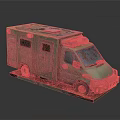 Green Ambulance Model With Blue Emergency Lights And Display Base