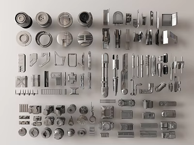 Various Types Of Hardware Tools Including Screws Nuts Bolts Wrenches And Fasteners 3d model