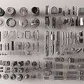 Modern mechanical parts and equipment 3d model