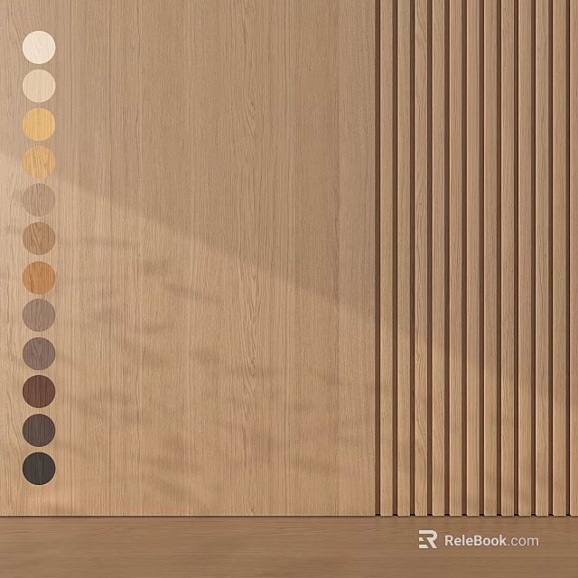 Wooden Construction Components With Various Color Swatches And Natural Texture Patterns 3d model 