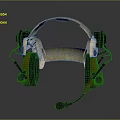 Professional Headphones Design With Textured Headband Yellow Earmuffs And Microphone