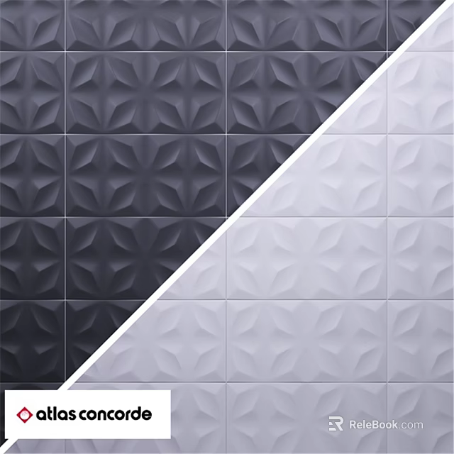 Decorative Tile Components With Dark And Light Geometric Patterns For Wall Design 3d model 