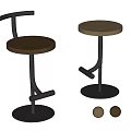 Modern Bar Stools With Wooden Round Seat And Metal Frame Footrest Design