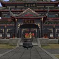 Traditional Ancient Chinese Architecture With Ornate Eaves Stone Steps And Surrounding Trees