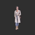 Stylish Woman In Beige Trench Coat With Leather Handbag And Headband