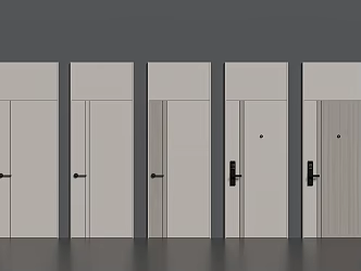 Password door single door swing door 3d model