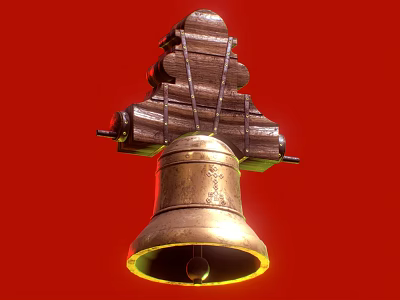 brass clock cartoon brass clock musical instrument cartoon musical instrument 3d model