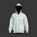 Light Colored Zip Up Hoodie With Front Pockets And Casual Design For Everyday Wear