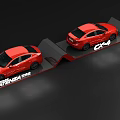 Mazda Red ATENZA and CX-4 Cars in Modern Display Structure Design
