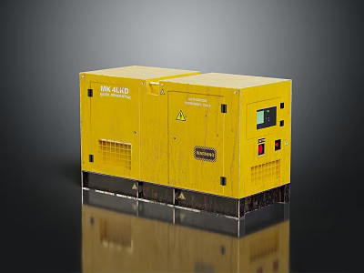Yellow WK ELEC Generator For Home Emergency Power Supply With Control Panel 3d model