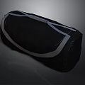 Black Storage Bag With White Accents For Travel And Home Organization