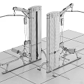 Sturdy Multifunctional Home Fitness Equipment With Adjustable Seat Sturdy Steel Frame And Cable System