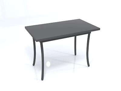 Sleek Black Coffee Table With Rectangular Top And Curved Legs Design 3d model