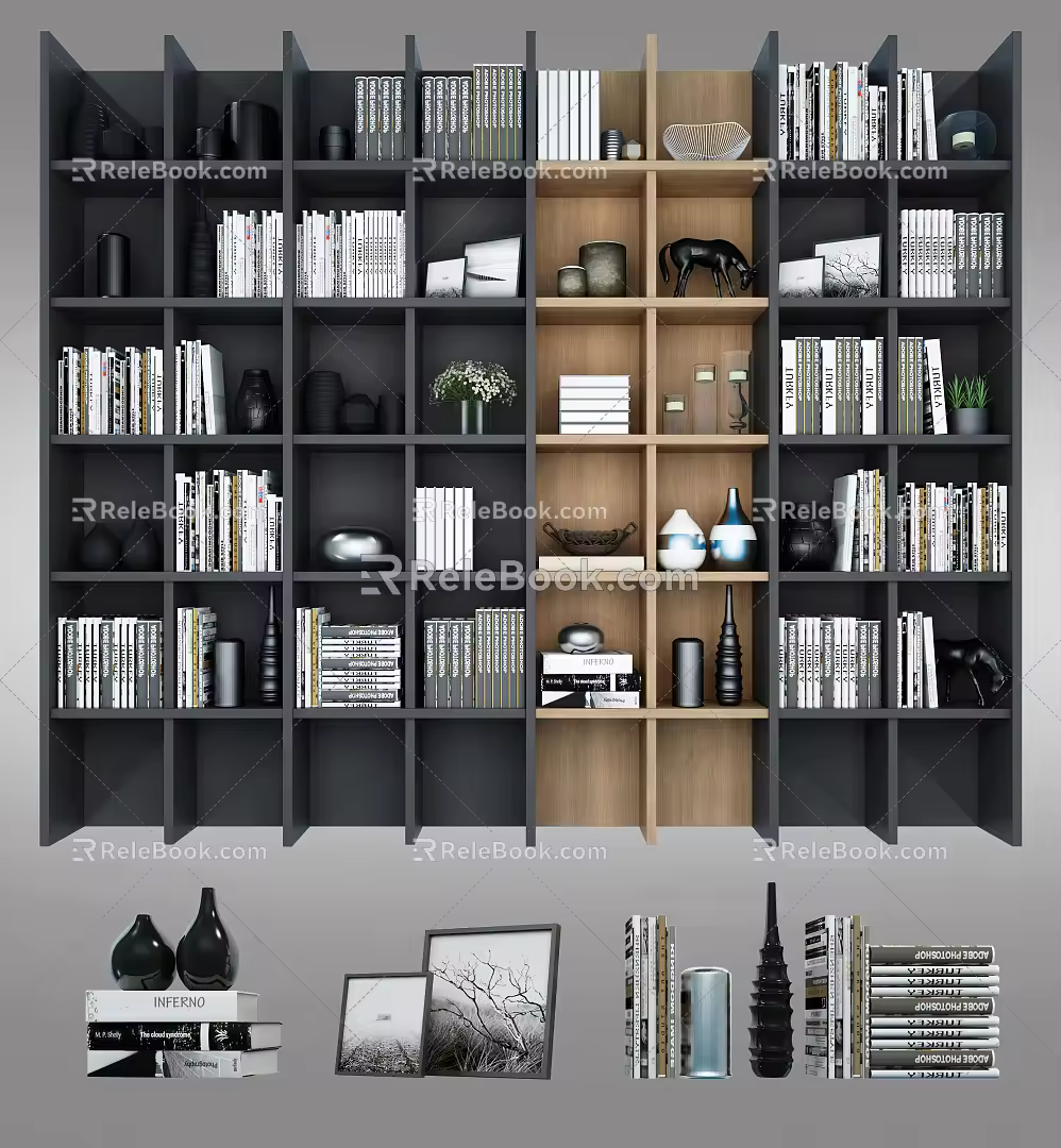 Modern Bookshelf 3d model