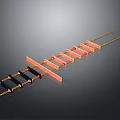 Electrical Terminal Block Row With Orange Modules Black Base And Metal Contacts Design