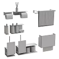 Modern Black Bathroom Accessories Including Toilet Paper Holders Towel Bars Soap Dishes And Tissue Box Holders
