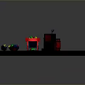 Detailed Miniature Scene With Mine Cart On Tracks Barrels Tools And Colorful Items