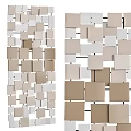 Modern Geometric Wall Decor With Square Panels In Neutral Tones 3d model