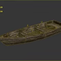 Traditional Wooden Rowing Boat Design With Seats And Natural Wood Finish
