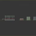 Modern Building Models With Colorful Facades And Multi Story Window Designs