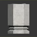 Modern Square Concrete Planter With Decorative Base And Smooth Surface 3d model