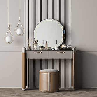 Modern Dressing Table Dressing Table Stool Combination 3d model