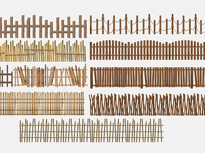 Various Decorative Wooden Garden Fence Designs With Different Styles And Patterns 3d model