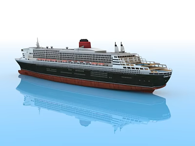 Large Cruise Ship With Reflection On Calm Water 3d model Large Cruise Ship With Reflection On Calm Water 3d model