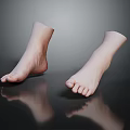 Realistic Human Feet Organ Structure With Detailed Toes Fine Hair And Smooth Skin Surface