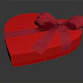 Red Heart Shaped Gift Box With Decorative Purple Bow For Daily Use