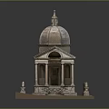 Classical Building Model With Dome Columns Steps And Decorative Statues 3d model