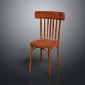 Classic Wooden Chair With Slatted Back And Slender Legs For Home Furniture
