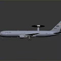 Gray Surveillance Aircraft Featuring Large Radar Dome Twin Engines And Extended Wings