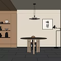 Modern dining table and chair combination 3d model