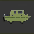 Green Two Level Amphibious Utility Vehicle With Windows Wheels And Lights